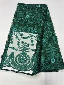 5 Yards /1 Yards French Lace Tulle With Beads 3D Flower Lace Embroidery Fabric 2026 Latest African Lace Nigerian Wedding Party - 彩色 - 查看 17