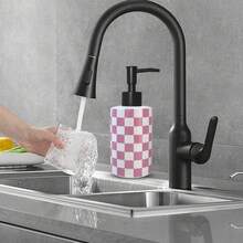 1 Buah Dispenser Sabun Keramik, Botol Silinder Isi Ulang 300ml dengan Desain Papan Catur Aneka Warna, Tidak Membutuhkan Daya, Mudah Dibersihkan, Untuk Sabun Tangan, Gel Mandi, Sampo, Losion, Sempurna untuk Penggunaan di Rumah, Dapur, Kamar Mandi, dan Hotel. - MultiWarna - View 6