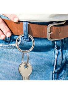 5个金属弹簧O型环夹登山扣卡扣锌合金弹簧O型环圆形弹簧卡扣登山扣夹扣登山扣，适用于钥匙扣、包包、钱包 - 金色 - 查看 6