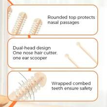2pcs Manual Nose Hair Trimmer, Double-Headed 2-In-1 Design, 360 Precision Hair Remover For Men And Women, Nose Hair Trimmer, Soft Cleaning Brush, Easy To Clean And Maintain, Compact And Easy To Use, Very Suitable For Daily Use, Personal Cleaning Items. - 彩色 - 查看 2
