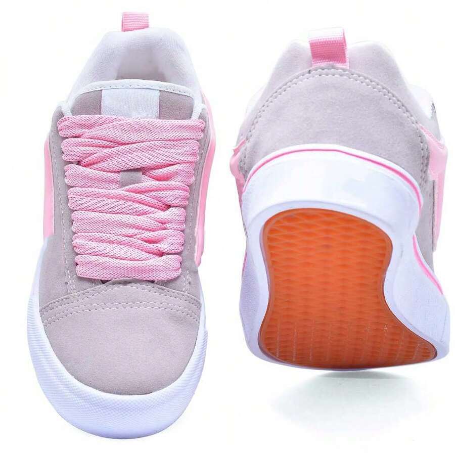 KNU Premium Old Style Casual Sneakers For Men And Women, Flat Sole, Skater Style, Suede, School, Holiday, Gym And Fitness, Outdoor Casual, Neutral, Stylish, College, Sensual, Sporty, Vintage, Elegant, Holiday, Outdoor, Suede, School, Party, Holiday, Office, Wedding, Outdoor, Gym And Fitness, Home - 粉色 - 查看 1