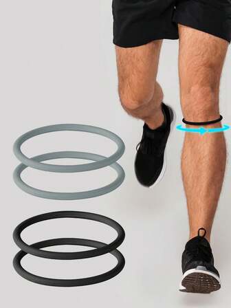 2 Pairs Knee Pain Relief Patellar Tendon Support Brace, Silicone Knee Sleeve, Elastic Patella Knee Brace, Sports Knee Pad, Unisex, Suitable For Running, Basketball, Tennis, Volleyball, Soccer, Hiking, Knee Stabilizer (Black And Gray)