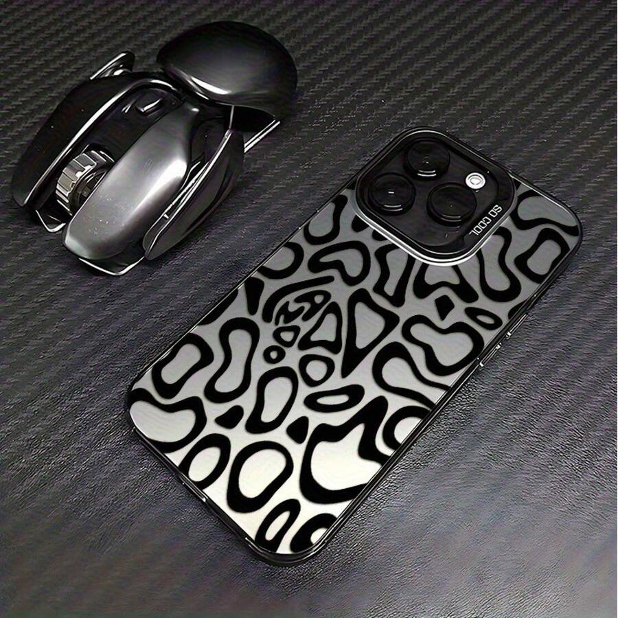 Fundas para Móvil con Patrón de Forma Irregular y Distorcida en , Estilo Láser Esmerilado Adecuadas para iPhone16 15 14 13 12 11 XS XR X 7 8 12/13 Mini Plus Pro Max, Regalo de Cumpleaños/Día de San Valentín para Novio/Novia - Color 1 - Ver 1