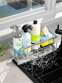 Rak Pengering Piring Wastafel, Rak Organizer Multifungsi, Rak Pengering dengan Gantungan Handuk dan Baki Tetes Otomatis, Menampung Spons Dapur, Cocok untuk Wastafel Dapur, Terbuat dari Baja Karbon Tahan Karat, Baja Tahan Karat, atau Plastik, Aksesoris Wastafel Dapur, Dapur, Ramadan, Hadiah, Perlengkapan Dapur, Aksesoris Kamar Mandi - MultiWarna - View 5