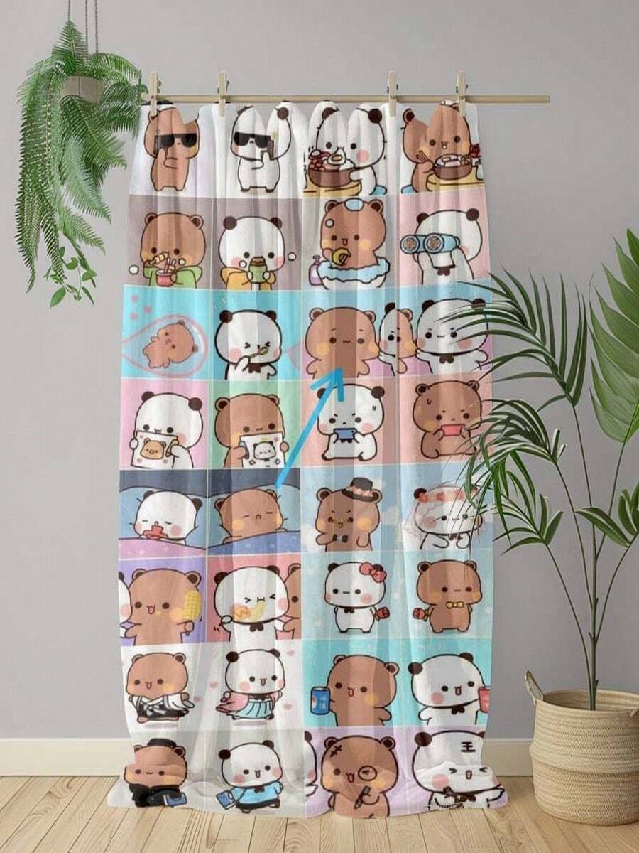 Bubu Dudu Cute Anime Character Plush Blanket And Bubu Dudu Friends - Soft Flannel All-Season Bed Sheet, Travel And Camping Shawl, Friendly Gaze And Pose Collection (Brown, White, Pink) - 白色 - 查看 1