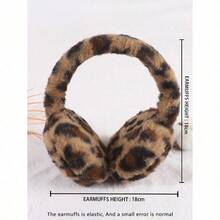 Orejeras con estampado de leopardo de piel suave con orejas con estampado de leopardo - Multicolor - Ver 3