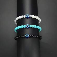 1pc/3pcs Set Evil Eye Beaded Bracelet For Men, Stretchy & Convenient To Wear, Suitable For Daily Wear And Holiday Gifts - Three Sets - View 6