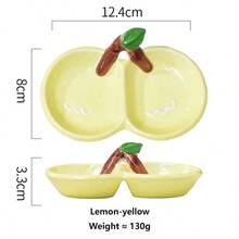 Handpainted Embossed Ceramic Condiment Dish, Multifunctional Sauce Plate, Vinegar Dish, Household Tableware, Creative Fruit, Cute Small Appetizer Plate - Multicolor - View 8