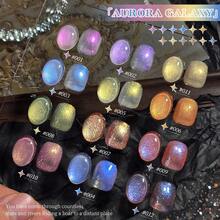 XEIJAYI 1 Stück 15 ml Sternenhimmel-Galaxie-Effekt Eisgel-Nagellack, um den Aurora-Katzen-Look mit UV-LED-Aushärtung & Abweichen für Zuhause und Salon Nagelkunst zu erhalten