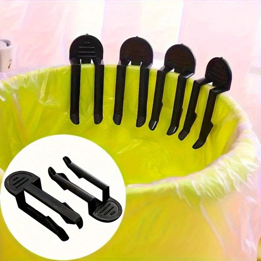 1pc Durable Plastic Trash Bag Clip - Easy Grip Garbage Can Holder For Home Organization - Multicolor - View 1