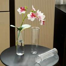 2/6/10pcs Cylindrical Plastic Vases, Transparent Slim Single Stem Vases, Minimalist Style Bulk Vases, Home Decor, Suitable For Wedding, Birthday, Bridal Shower, Party, Dining Table Decoration Decor Vases For Event Stylists And Party Organizers - Clear - View 3