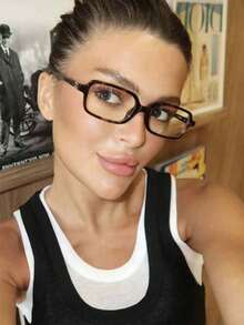 1pc Vintage Leopard Print Square Frame Glasses, Made Of PC Material, Y2K Style, Transparent Lenses, Comfortable And Easy To Wear, Suitable For All Seasons, Halloween Edition, Suitable For Daily Office Commute, Back To School, Gaming, Parties, And Campus Life