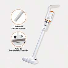 Aspiradora de Mano Blanca Recargable, 8500PA Fuerza de Succión, Aspirar y Fregar 2 en 1, Aplicable a Alfombras Suelos y Pelaje Mascota, Regalo Excelente para el Hogar - Blanco - Ver 3
