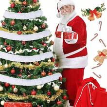 3/1 pieza(s) Verde/Blanco/Rosa/Rojo Guirnalda de piel artificial de 200cm/2m, decoración navideña, decoración de hogar de piel sintética, decoraciones navideñas, adecuado para decorar el árbol de Navidad, decoración del hogar, manualidades decorativas