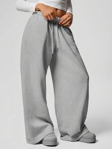 Sodalemon Pantalones de entrenamiento para mujer, pantalones de chándal sueltos con cintura elástica, pantalones deportivos anchos para gimnasio, casual, al aire actividades atléticas - Gris - Ver 6