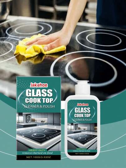 jakehoe 100g Glass Stove Cleaner And Polish, Suitable For Home Kitchen Cleaning Induction Cooktop And Ceramic Stove, Instantly Removes Stains And Makes It Shine, Effective Results.