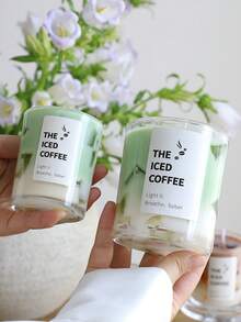 Unique Coffee/Matcha Jelly Candle, Holiday Home Decor, Perfect Gift For Her And Her Bestie, Suitable For Women, Ideal For Living Room/Bedroom Decor, Great For Birthday, Anniversary, Valentine's Day And Wedding, Ideal For New Year Party/Easter/Carnival, Personalized Gift For Men, Candle Holder, Candle Jar, 1pc