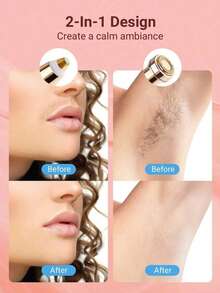 2-In-1 Electric Eyebrow Trimmer Suitable For Women's USB Rechargeable, 2-In-1 Shaver And Eyebrow Trimmer, Suitable For Eyebrows, Cheeks, Chin, Armpits, Legs, Hands, Mini Hair Remover And Lipstick Shaped Epilator Cordless Shaver, Ideal Women's Gift - 彩色 - 查看 2
