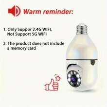 Security Cameras Light Bulb Camera 1080P Resolution Home Wifi Security Camera Intelligent 360 PTZ Indoor Outdoor Light Bulb Camera Remote Voice Intercom HD Night Vision For Home Monitoring,Birthday Gift,Halloween Gift,Christmas Present - 白色 - 查看 8
