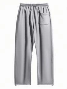 Plus Size Straight Leg Casual Pants, Suitable For Big & Tall Men - Light Grey - View 4