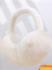 1pc Korean Faux Suede Fleece Earmuffs, Windproof Ear Warmers For Winter White Ear Muffs - Multicolor - View 11