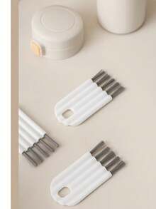 2pcs Multi-Purpose Cleaning Brush Set, Suitable For Scrubbing Dust, Stains, Keyboards, Crevices, Cups, And Other Kitchen Utensils. Lightweight And Easy To Use.