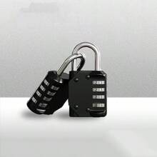 1个数字密码安全锁，4位密码锁，可重置密码，高强度锌合金外壳，坚固防砸防盗防割防水防锈，适用于室内外学生宿舍仓库家居橱柜行李箱等。