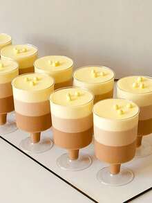 10pcs Coffee Dessert Cups (Please Confirm The Specifications And Size Before Purchasing), Plastic Dessert Cups, Suitable For Pudding, Jelly, Mousse, Salad, Yogurt Cups, Party Snacks, Reusable, Suitable For Picnics, Parties, Festivals, Birthday Parties, Weekend Dinners, Suitable For Making Appetizers For New Year And Christmas.