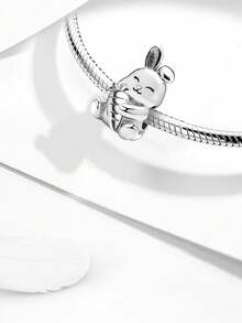 1pc Cute Cartoon Bead Charm, Suitable For Bracelet, Necklace DIY Jewelry Making, Gift For Friends - Rabbit Hugging Carrot - View 5