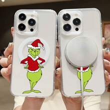 Funda para teléfono con el espíritu navideño del , compatible con teléfonos ,  17,  16 Pro Max,  15 Pro Max,  13 y  12. Fabricada en TPU, ofrece protección contra golpes y caídas. Ideal para regalos de Navidad, celebraciones navideñas y obsequios para amigos y familiares. - transparente - Ver 1
