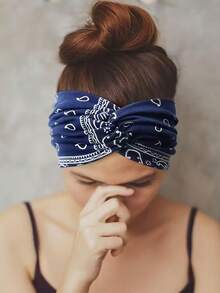 1 cái/6 cái Băng đô thể thao nữ cỡ lớn họa tiết Paisley phong cách Bohemian, băng đô co giãn kiểu đan chéo dành cho yoga, thích hợp cho các hoạt động thể thao ngoài trời, đi bộ đường dài, du lịch, leo núi, phụ kiện tóc hàng ngày cho nữ. - Nhiều màu - Xem 3