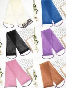 African Mesh Exfoliating Back Long Net Bath Scrub Towel Set,Double-Sided For Gentle,Rough Exfoliation, Effective Body Scrub, Back Scrubber For Shower Use,Premium Mesh Material, Convenient Strap Towel Design, Loofah Towel, Body Sponge For Smooth Skin,Great For Daily Use(Blue, Purple) - 黑色 - 查看 2