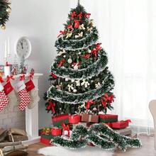 1 pieza Decoración colgante de listón metálico para árbol de Navidad de 3m/5m de largo, con puntas metálicas en rojo, verde y escarcha, guirnalda de fiesta de celebración de Año Nuevo y Navidad, decoración para interiores y exteriores, suministros para fiesta disco - Multicolor - Ver 3