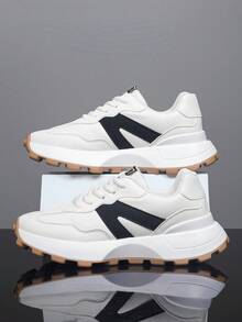 男女通用魔术贴透气休闲时尚运动鞋，厚底运动鞋 - 彩色 - 查看 4