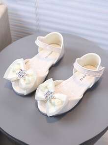 1 Pair Girls Sandals, New Summer Soft Bottom Princess Sandals, Little Girls Sandals, Toddler & Big Kids Sandals - Beige - View 2