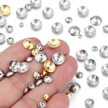 50/100pcs/Pack Stainless Steel Round Sequins Setting, 3-8mm Diameter, Hole Sequins Cap Spacer Sequins, DIY Jewelry Making Accessories