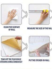 1pc Brick Pattern Wall Sticker - Waterproof, Easy To Apply And Remove, Freely Cuttable - Suitable For Kitchen, Living Room, Bathroom, Hallway Decor, Fashionable Home Decor