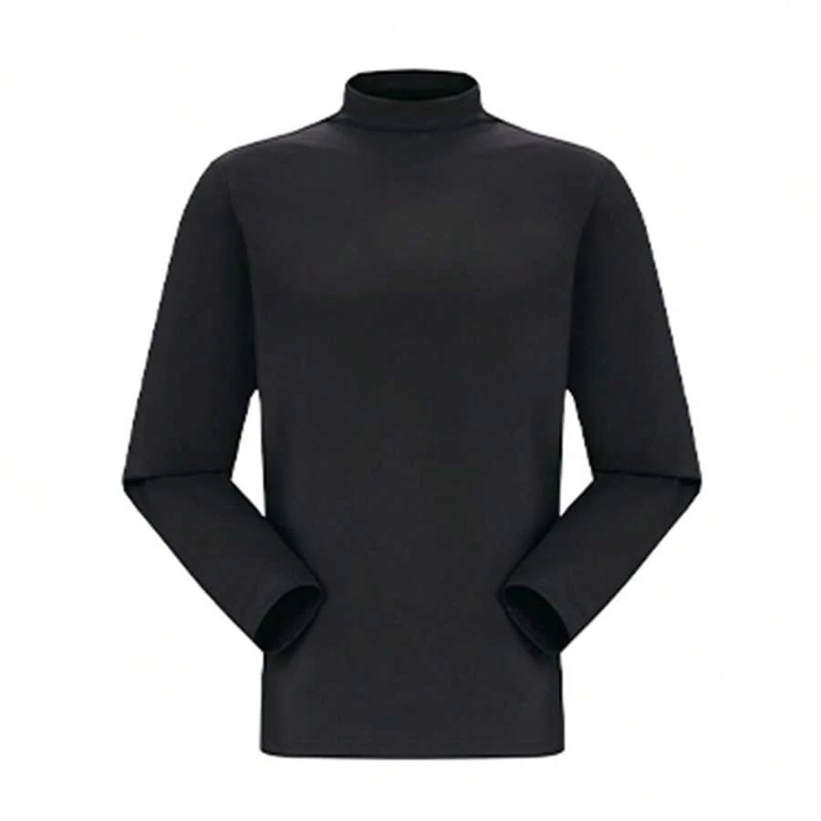 CAMEL CROWN Men's Thermal Underwear, Fleece Jacket, Men's Winter Base Layer, Long-Sleeved Inner Layer, New Style, Semi-High Collar, Autumn. - Phantom Black - View 1