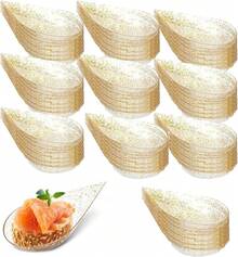 WADY Platos para Aperitivos de 4.0 Pulgada, Piezas Cucharas de Plástico, Platos de Postres y Aperitivos, Tazas Pequeñas Reutilizables para Degustación de Postres (Oro) - Oro - Ver 13