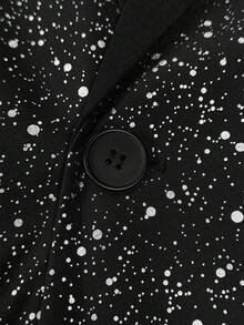 2 件男士闪亮星空黑色西装套装、夹克和裤子，适合商务、婚礼、派对、宴会、正式场合