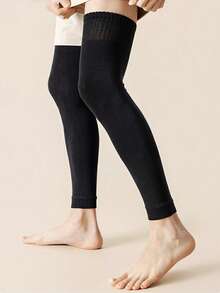 1 Pair/2 Pairs Women Thick Thermal Lined Leg Warmers, Soft Comfortable Everyday, Solid Color Over-The-Knee Leg Warmers, Suitable For Home, Sports, Sleep, Autumn/Winter