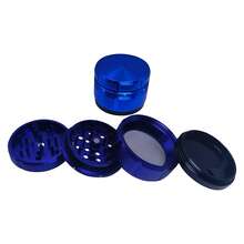 Manual Drum Shape Herb & Spice Grinder - 4 Piece Portable & Durable Aluminum Grinder With Trapezoid Teeth | For Herbs, Spices, Coffee, Tea | Compact For Home, Office, Travel | 8 Colors & Rainbow Collection - Nhiều màu - Xem 2