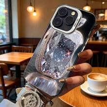 Funda para teléfono con patrón de diamante de cristal plateado y diseño de estrellas brillantes para iPhone 14 15 Pro Max y  Galaxy S23 S24 Ultra, opción de regalo ideal para todas las estaciones - Plateado - Ver 6