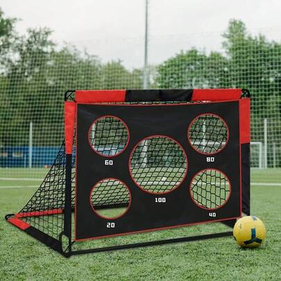 Oxford Cloth Breathable Football Goal With 2-In-1 Training Net, Suitable For Football Practice, Portable Football Goal 2-In-1 Set, Thickened Oxford Cloth Ball Net + Steel Pipe Frame, Training/Match Dual Mode, Suitable For Adults, Valentine's Day Gift