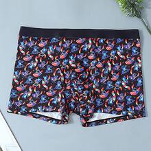 Disney 1pc Cartoon Print Underwear-Soft-Comfortable, Letter Elastic Waistband, Casual Men's Underwear