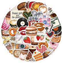 50pcs Pinterest Inspired Aesthetic Stickers Laptop Handbook Cell Phone Case Decorative Stickers - Multicolor - View 5