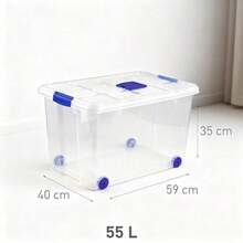 1个带安全锁盖的大号储物盒，多种尺寸可选。透明多用途储物盒，适用于家庭、食品储藏室、办公室、车库和厨房。 - 多重規格 - 查看 7