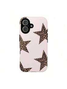 Leopard Star Phone Case Pale Pink Cheetah Print Tough Phone Case Compatible With IPhone 17 Pro Max 16e 15 Pro Max 14 Plus 14 Pro 13 12 11.Christmas Accessories. Christmas Decoration Christmas Phone Case 16 Promax Case Luxury Leopard Print Shell Texture Phone 16 Case Red Lipped Phone Case - Pink - View 4