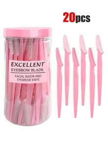 30件/套 精致包装 男女通用面部剃刀、眉毛修剪器和面部脱毛器，面部脱毛，男女通用面部剃刀，毛发修剪工具，带精密套筒，脱毛器，眉毛修剪器，方便旅行，1/3/6/12/24件装（粉色） - 粉色 - 查看 19