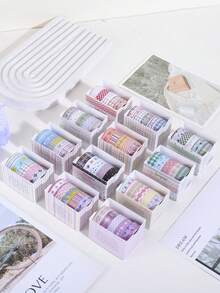 5 Rolls/Box Small Fresh Style Simple Washi Tape Set, Different Color To Choose From The Handbook Tape, Suitable For Scrapbook Decoration School Supplies Decorative - Gift For Friends - Multicolor - View 7